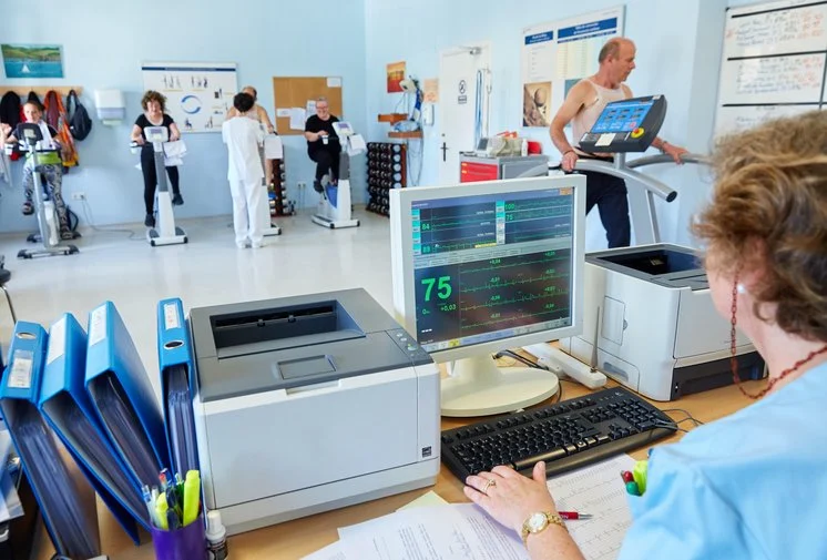 Cardiac rehabilitation session after bypass surgery