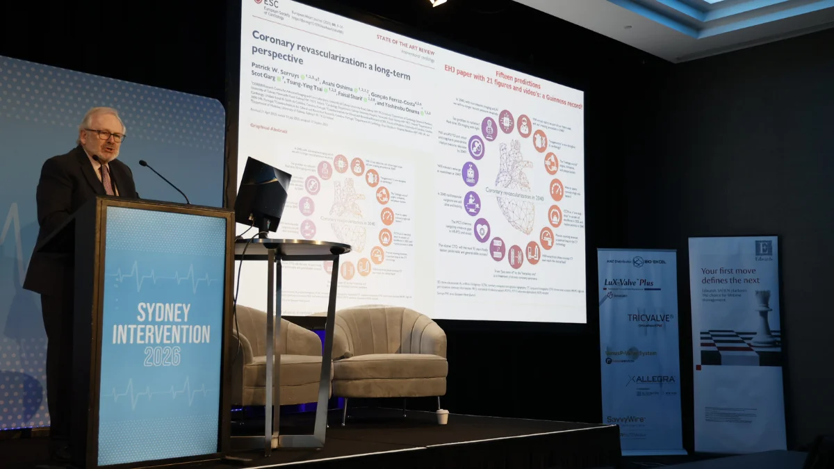 Professor Patrick Serruys presenting at Sydney Intervention 2026