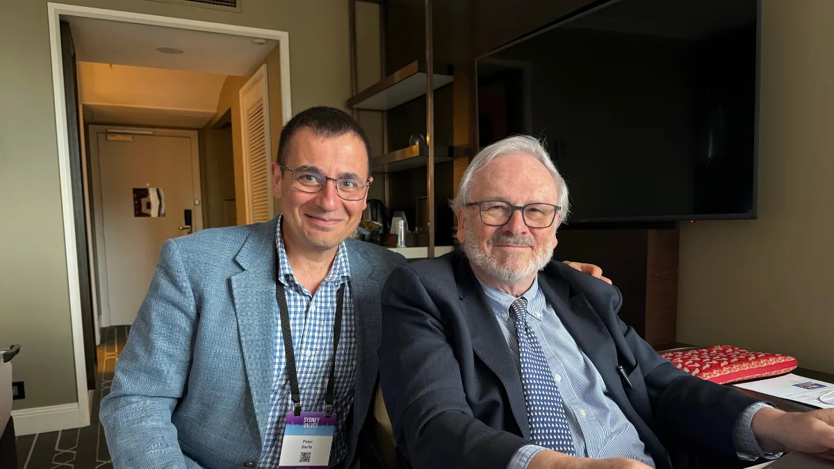 Prof. Patrick Serruys with Prof. Peter Barlis at Sydney Valves 2026